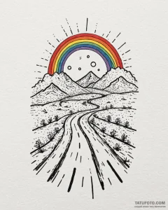 р сѓрѕр° р р°рґсѓрір° (rainbow, road, joy, un... - эскиз тату (№1753031893_0, 20.07.2025 17:18) — Tatufoto.com