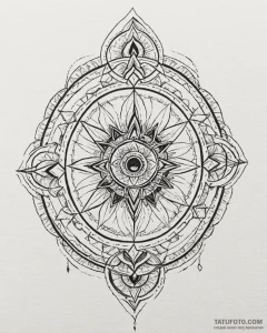 Tattoo design: a symbolic depiction of the cy... - эскиз тату (№1753032058_0, 20.07.2025 17:20) — Tatufoto.com