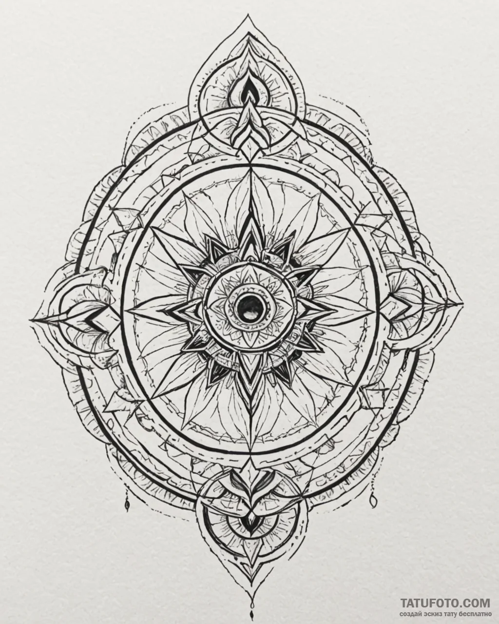 Tattoo design: a symbolic depiction of the cy… — эскиз тату (№1753032058_0, 20.07.2025 17:20) — Tatufoto.com