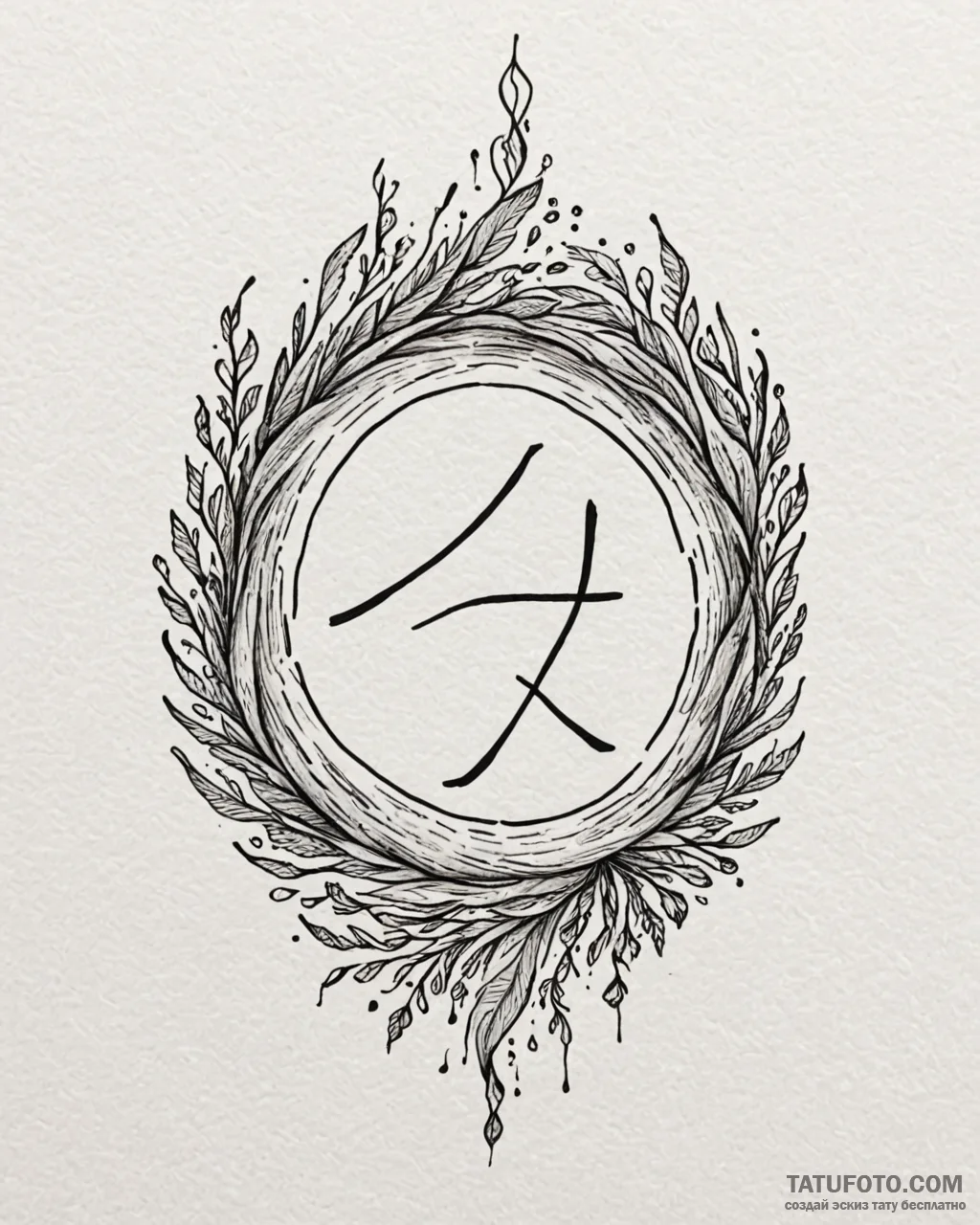 141. tattoo sketch: the rune «potok,» its lin… — эскиз тату (№1753032225_0, 20.07.2025 17:23) — Tatufoto.com