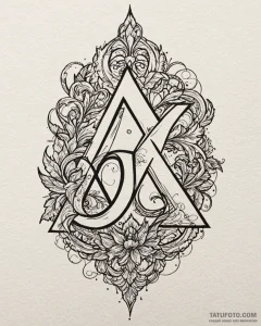 Tattoo design the first letter of a name tran... - эскиз тату (№1753033632_0, 20.07.2025 17:47) — Tatufoto.com