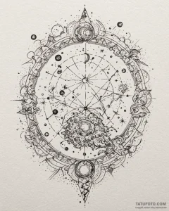 Tattoo sketch a highly detailed zodiac conste... - эскиз тату (№1753033881_0, 20.07.2025 17:51) — Tatufoto.com