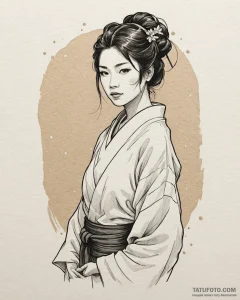 A neo-traditional portrait of o-ren ishii in... - эскиз тату (№1753034378_0, 20.07.2025 17:59) — Tatufoto.com