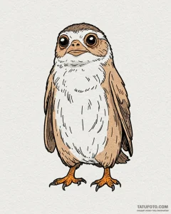 33. neo-traditional tattoo of a porg, cute an... - эскиз тату (№1753034461_0, 20.07.2025 18:01) — Tatufoto.com