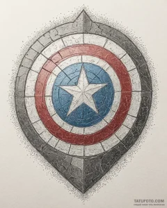 A graphic novel panel of captain america's sh... - эскиз тату (№1753034626_0, 20.07.2025 18:03) — Tatufoto.com