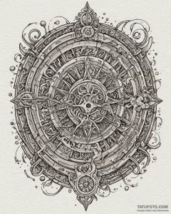 Tattoo sketch a zodiac glyph appearing on a p... - эскиз тату (№1753034708_0, 20.07.2025 18:05) — Tatufoto.com