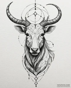 Tattoo design a zodiac animal with a combinat... - эскиз тату (№1753035121_0, 20.07.2025 18:12) — Tatufoto.com