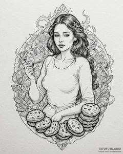 A sketch of the oracle, surrounded by smoke a... - эскиз тату (№1753035450_0, 20.07.2025 18:17) — Tatufoto.com