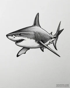 Shark, tattoo sketch design, realistic black... - эскиз тату (№1753035533_0, 20.07.2025 18:18) — Tatufoto.com