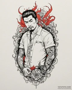 Yakuza (symbolism), concept art for tattoo, b... - эскиз тату (№1753035615_0, 20.07.2025 18:20) — Tatufoto.com
