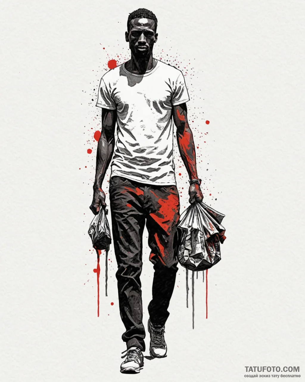 Tattoo design a silhouette of a man carrying… — эскиз тату (№1753035863_0, 20.07.2025 18:24) — Tatufoto.com