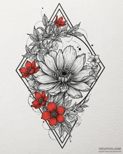 Tattoo design a delicate hexagon with a tiny... - эскиз тату (№1753036028_0, 20.07.2025 18:27) — Tatufoto.com