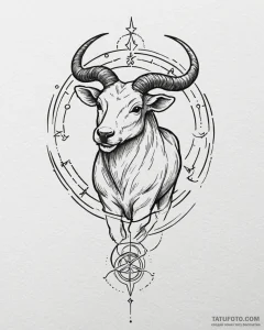 Tattoo sketch a zodiac symbol where the anima... - эскиз тату (№1753036524_0, 20.07.2025 18:35) — Tatufoto.com