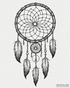 Tattoo sketch a stylized dreamcatcher with de... - эскиз тату (№1753037183_0, 20.07.2025 18:46) — Tatufoto.com