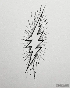 Tattoo design a lightning bolt, sleek and ene... - эскиз тату (№1753037265_0, 20.07.2025 18:47) — Tatufoto.com