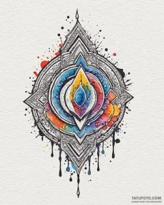 Amulet, ink illustration for tattoo, vibrant... - эскиз тату (№1753037512_0, 20.07.2025 18:51) — Tatufoto.com