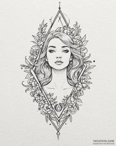 Tattoo sketch a minimalist symbol of self-acc... - эскиз тату (№1753038006_0, 20.07.2025 19:00) — Tatufoto.com