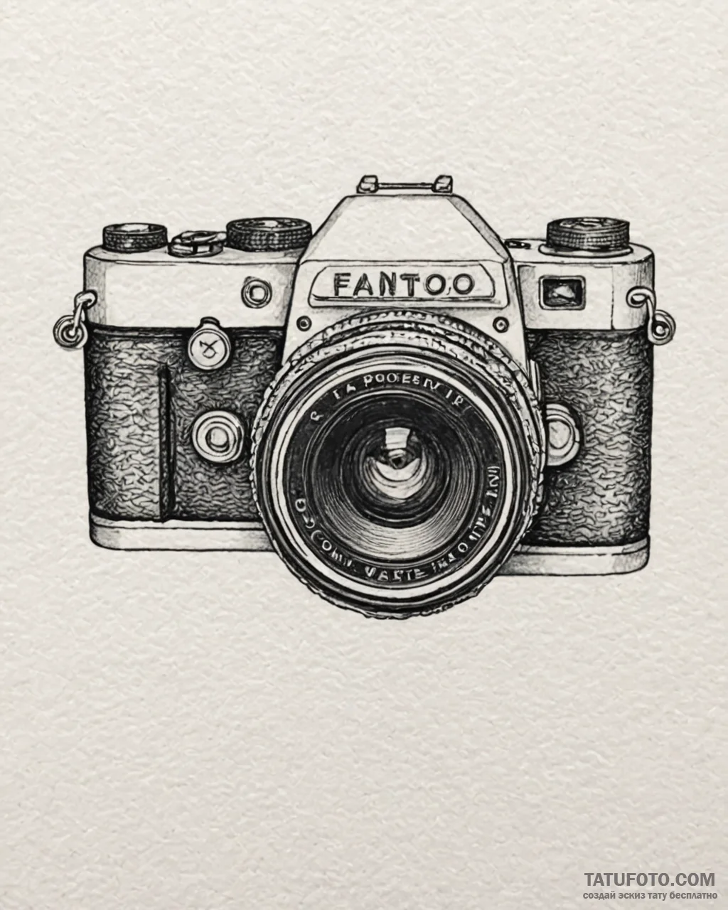 A close-up of a vintage camera lens., ink ill… — эскиз тату (№1753038419_0, 20.07.2025 19:06) — Tatufoto.com