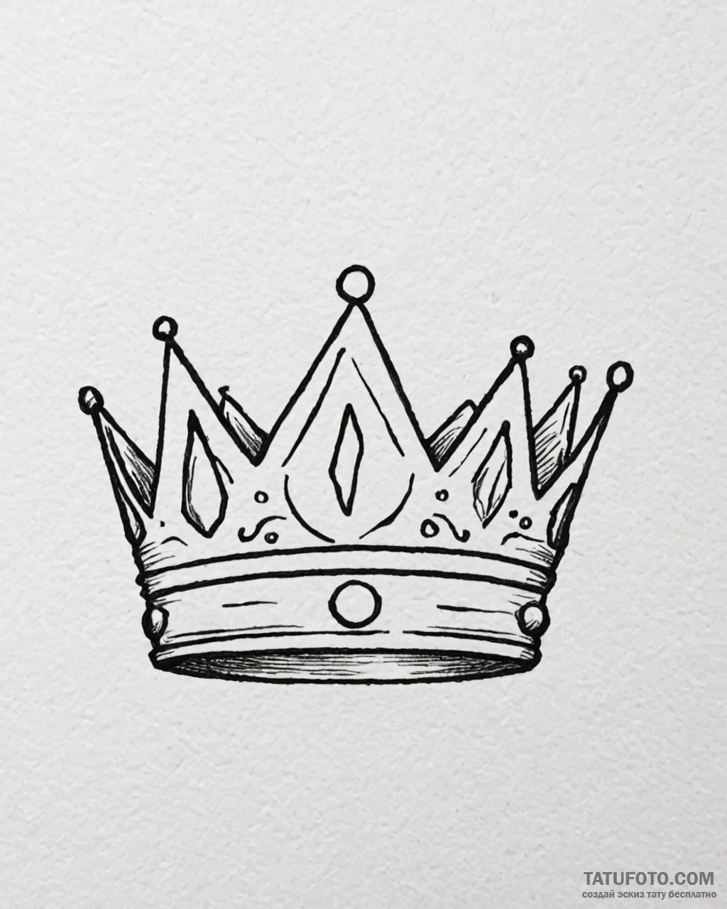 Tattoo sketch a minimalist crown, symbolizing… — эскиз тату (№1753038501_0, 20.07.2025 19:08) — Tatufoto.com