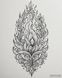 Flame, tattoo sketch design, ornamental tatto... - эскиз тату (№1753038666_0, 20.07.2025 19:11) — Tatufoto.com