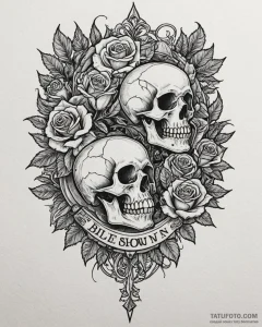 A neo-traditional tattoo of the "showdown at... - эскиз тату (№1753038996_0, 20.07.2025 19:16) — Tatufoto.com