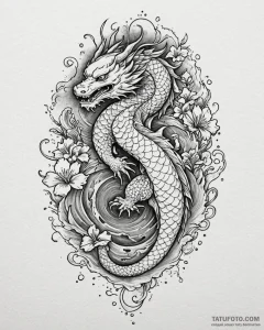 Tattoo sketch a soft focus effect on an abstr... - эскиз тату (№1753039409_0, 20.07.2025 19:23) — Tatufoto.com