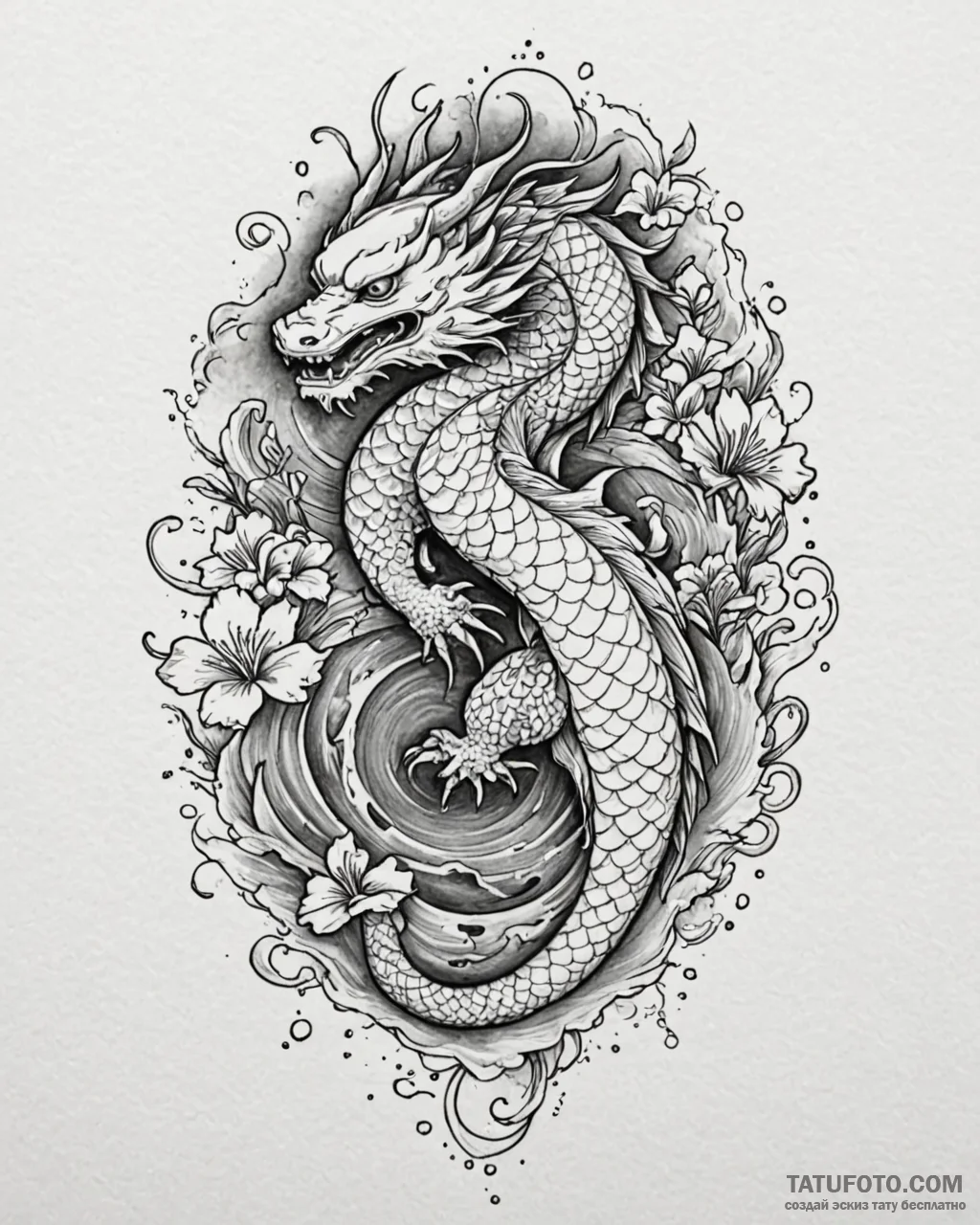 Tattoo sketch a soft focus effect on an abstr… — эскиз тату (№1753039409_0, 20.07.2025 19:23) — Tatufoto.com