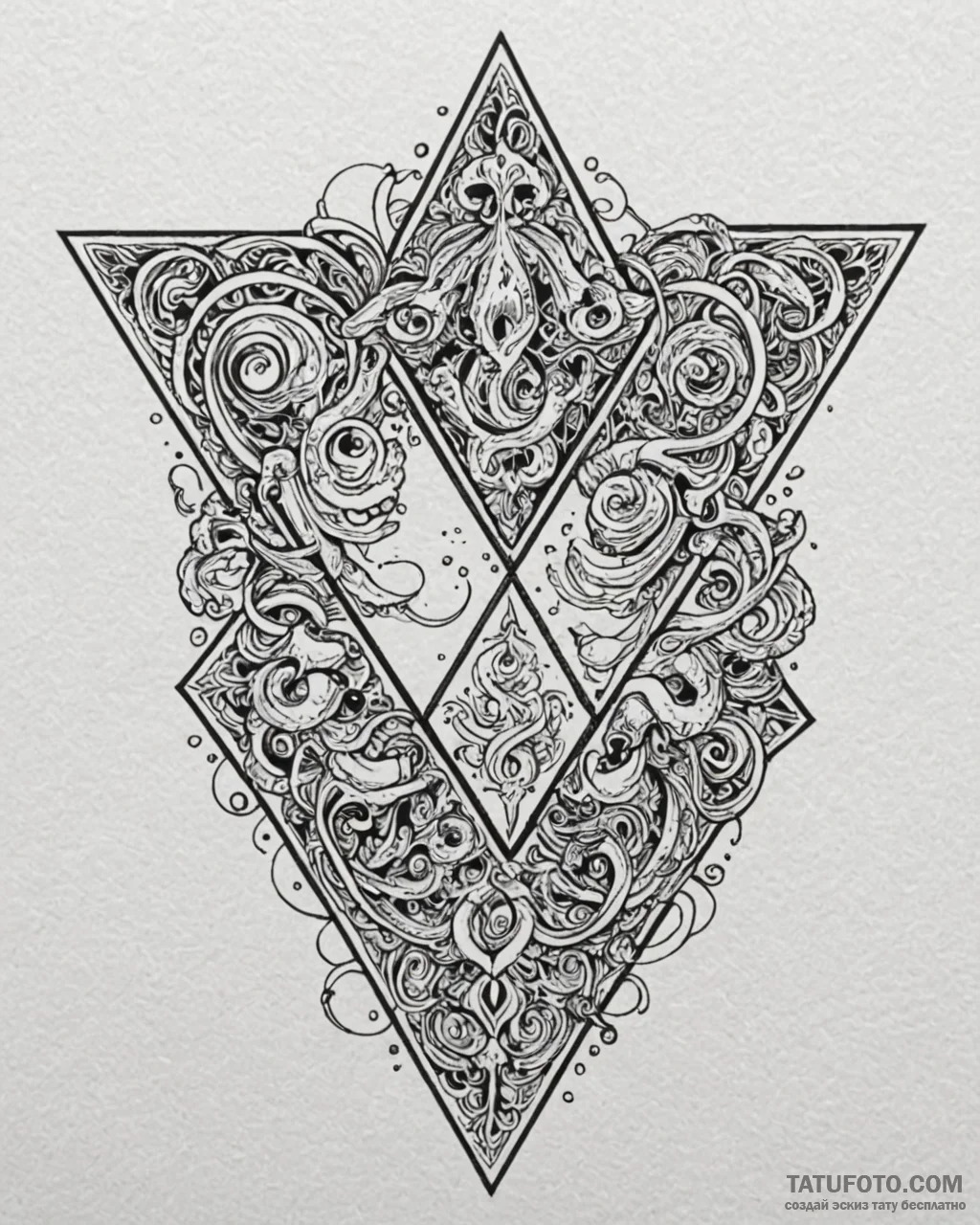 A linework tattoo of the squid game symbols:... - эскиз тату (№1753039987_0, 20.07.2025 19:33) — Tatufoto.com