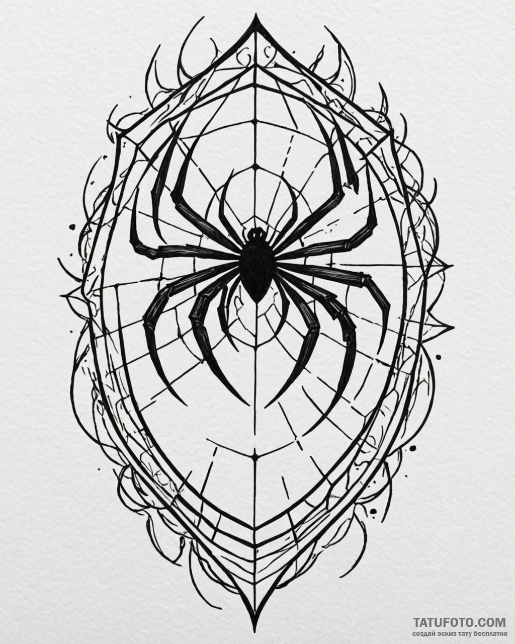 A minimalist tattoo of the spider-man logo fr... - эскиз тату (№1753040069_0, 20.07.2025 19:34) — Tatufoto.com