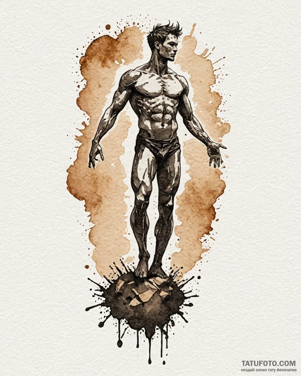 Tattoo sketch a person’s silhouette standing… — эскиз тату (№1753040315_0, 20.07.2025 19:38) — Tatufoto.com