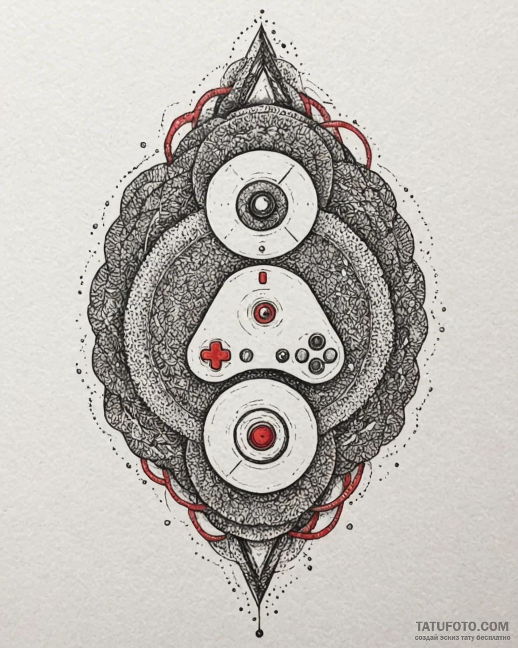 Tattoo design a controller's analog stick for... - эскиз тату (№1753040729_0, 20.07.2025 19:45) — Tatufoto.com