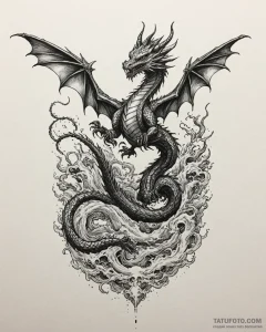 A graphic novel style tattoo of haku in his d... - эскиз тату (№1753041058_0, 20.07.2025 19:50) — Tatufoto.com