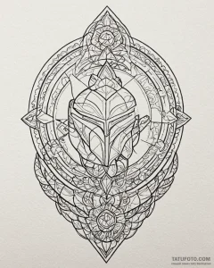 Linework tattoo design of the mandalorian (di... - эскиз тату (№1753041306_0, 20.07.2025 19:55) — Tatufoto.com