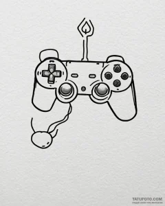 Tattoo design a controller face button with a... - эскиз тату (№1753041720_0, 20.07.2025 20:02) — Tatufoto.com