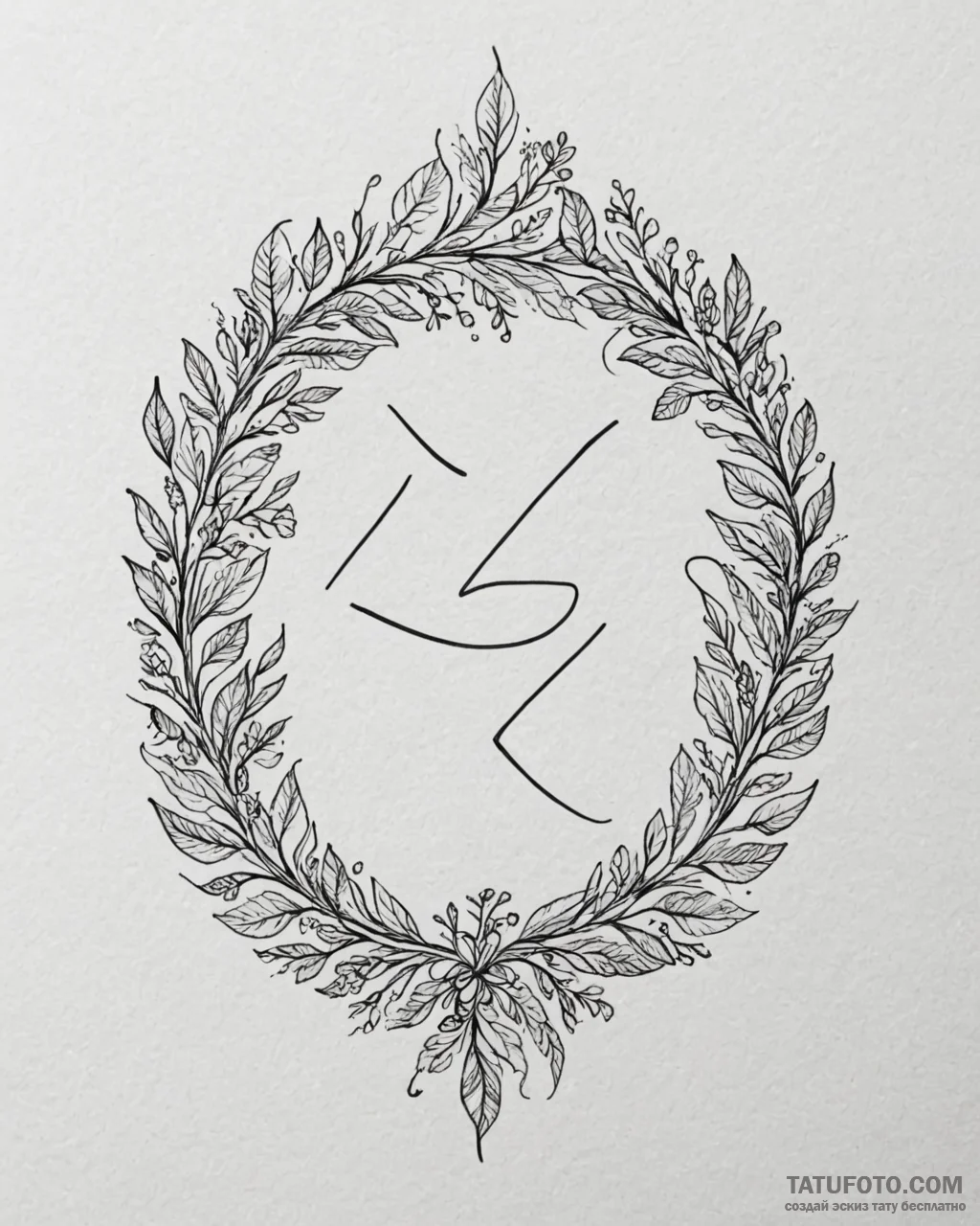 107. tattoo design: a «yest» rune with subtle… — эскиз тату (№1753043868_0, 20.07.2025 20:37) — Tatufoto.com