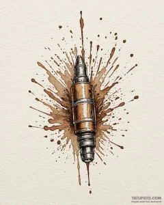 Tattoo sketch a bullet casing falling in slow... - эскиз тату (№1753044199_0, 20.07.2025 20:43) — Tatufoto.com