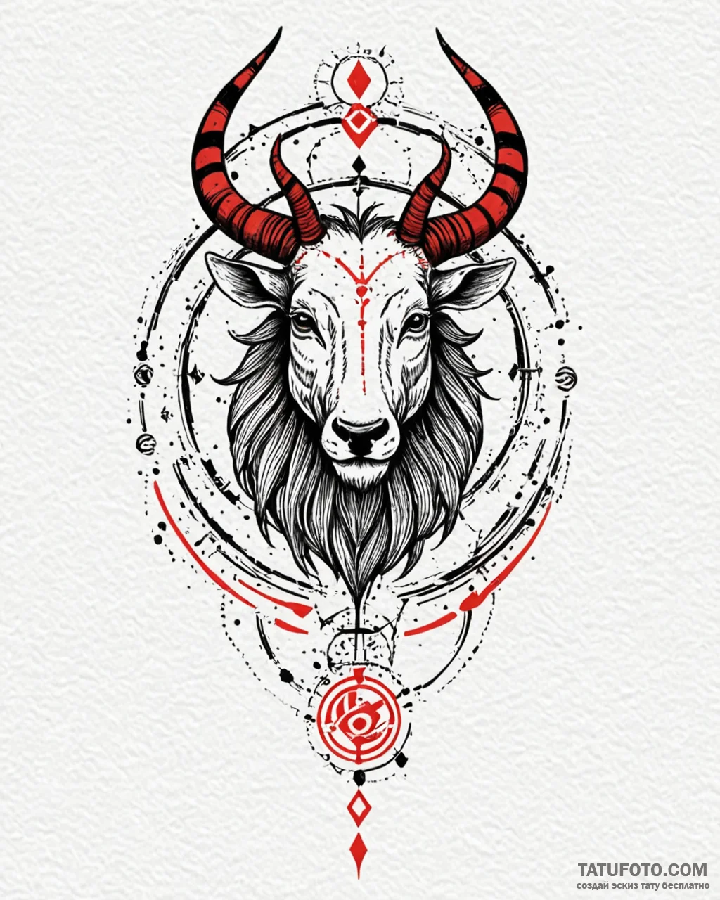 Tattoo design a zodiac animal with a single,... - эскиз тату (№1753044282_0, 20.07.2025 20:44) — Tatufoto.com