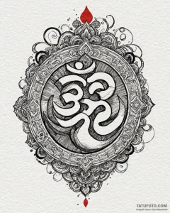 Om (symbol), ink illustration for tattoo, mut... - эскиз тату (№1753044364_0, 20.07.2025 20:46) — Tatufoto.com