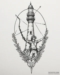 Tattoo sketch a sagittarius archer whose arro... - эскиз тату (№1753044860_0, 20.07.2025 20:54) — Tatufoto.com