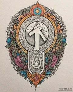 133. tattoo sketch: "klad" rune as a keyhole... - эскиз тату (№1753046098_0, 20.07.2025 21:14) — Tatufoto.com