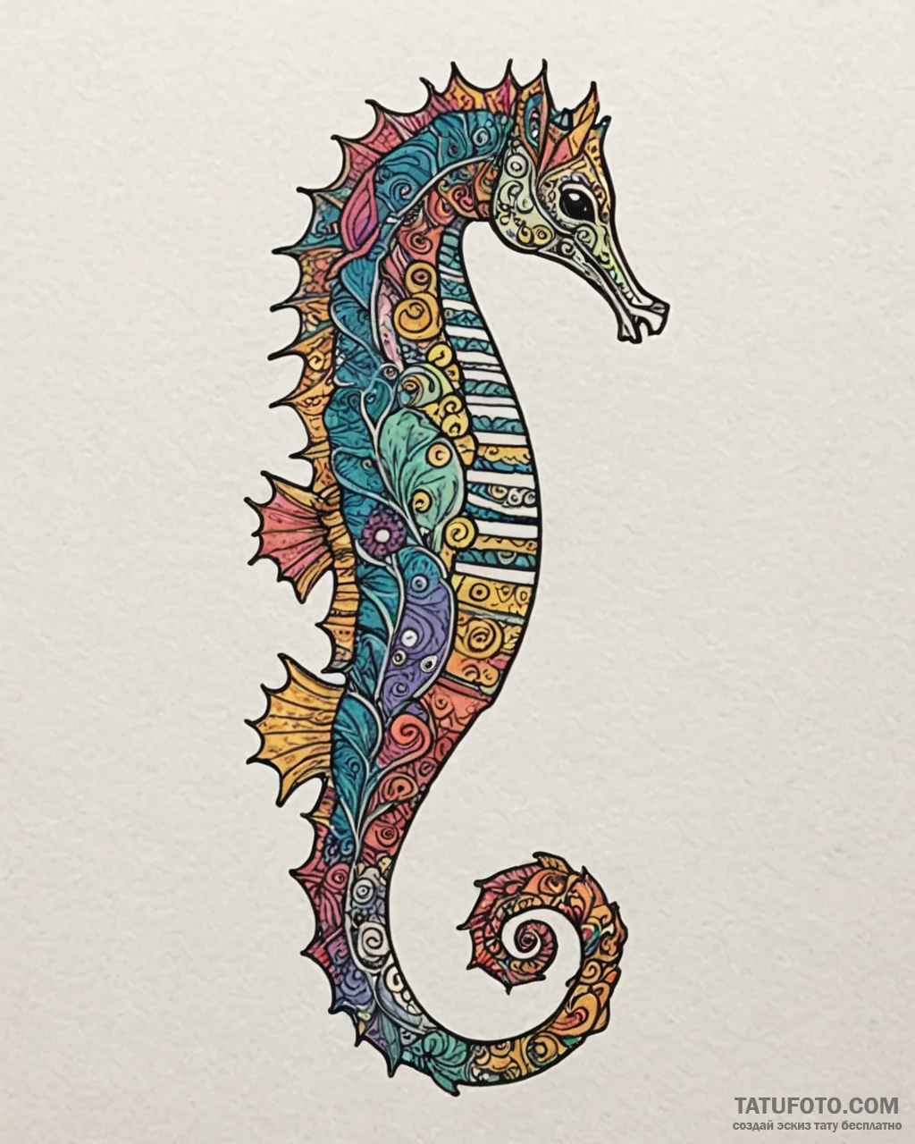 Seahorse, tattoo flash sheet design, linework… — эскиз тату (№1753046510_0, 20.07.2025 21:21) — Tatufoto.com