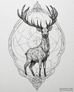 Tattoo sketch a subtle deer silhouette, elega... - эскиз тату (№1753046759_0, 20.07.2025 21:25) — Tatufoto.com