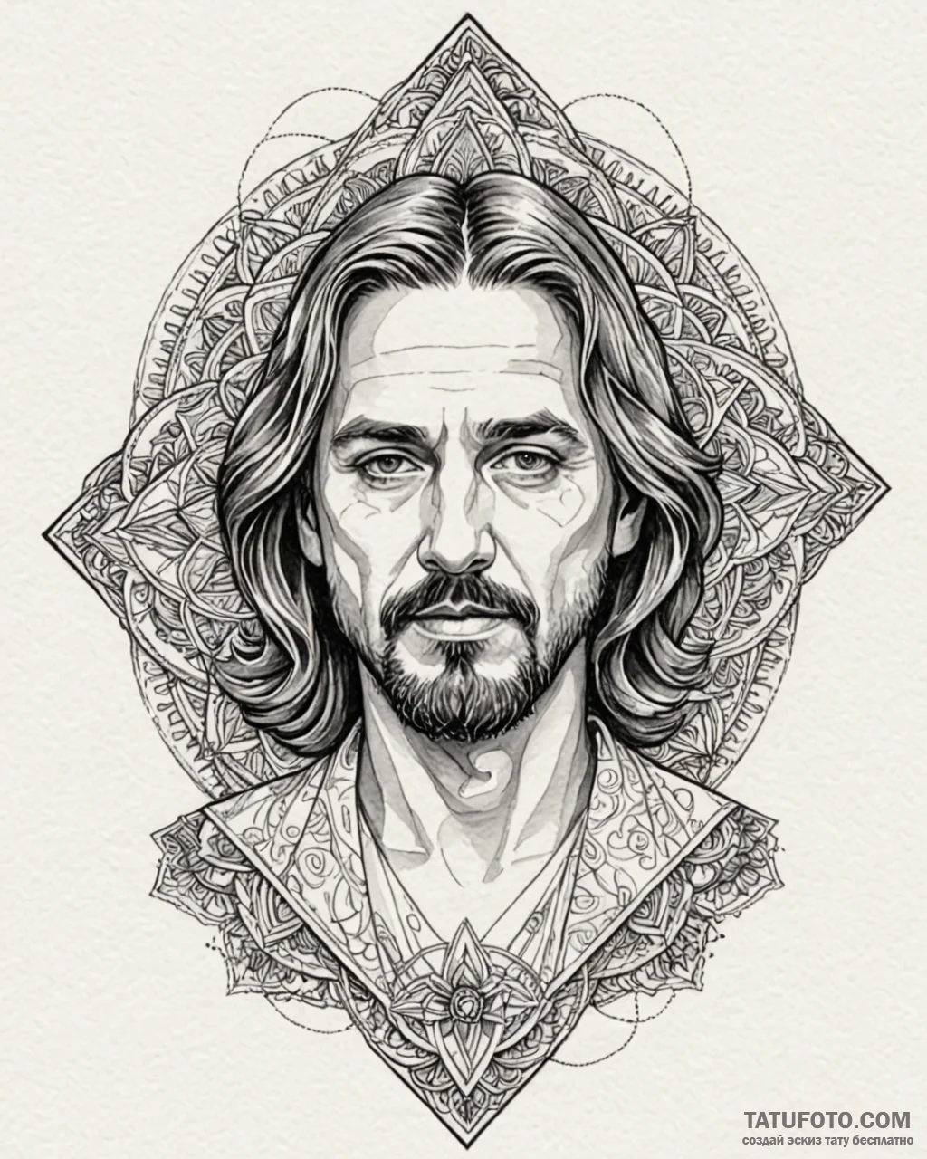A watercolor portrait of jeff "the dude" lebo... - эскиз тату (№1753047253_0, 20.07.2025 21:34) — Tatufoto.com