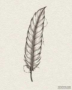 Tattoo design a single feather falling, symbo... - эскиз тату (№1753048079_0, 20.07.2025 21:47) — Tatufoto.com