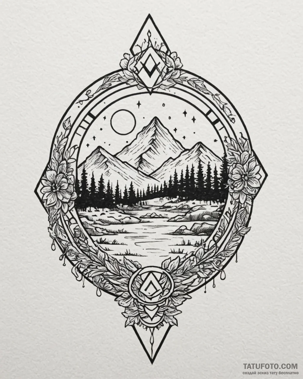 Tattoo sketch a "pause" symbol with a serene... - эскиз тату (№1753048162_0, 20.07.2025 21:49) — Tatufoto.com