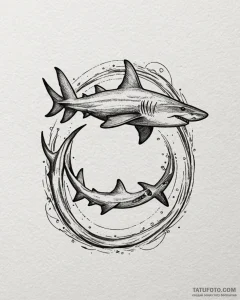 Hammerhead shark, artistic tattoo sketch, on... - эскиз тату (№1753049069_0, 20.07.2025 22:04) — Tatufoto.com