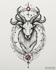 Tattoo design a zodiac symbol as if drawn in... - эскиз тату (№1753049152_0, 20.07.2025 22:05) — Tatufoto.com