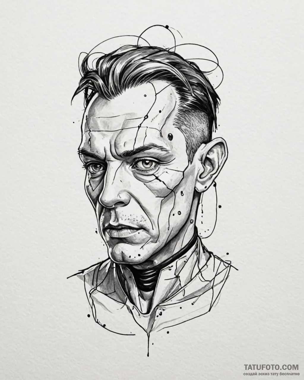 134. a trash polka sketch of zorg, with his d... - эскиз тату (№1753049483_0, 20.07.2025 22:11) — Tatufoto.com