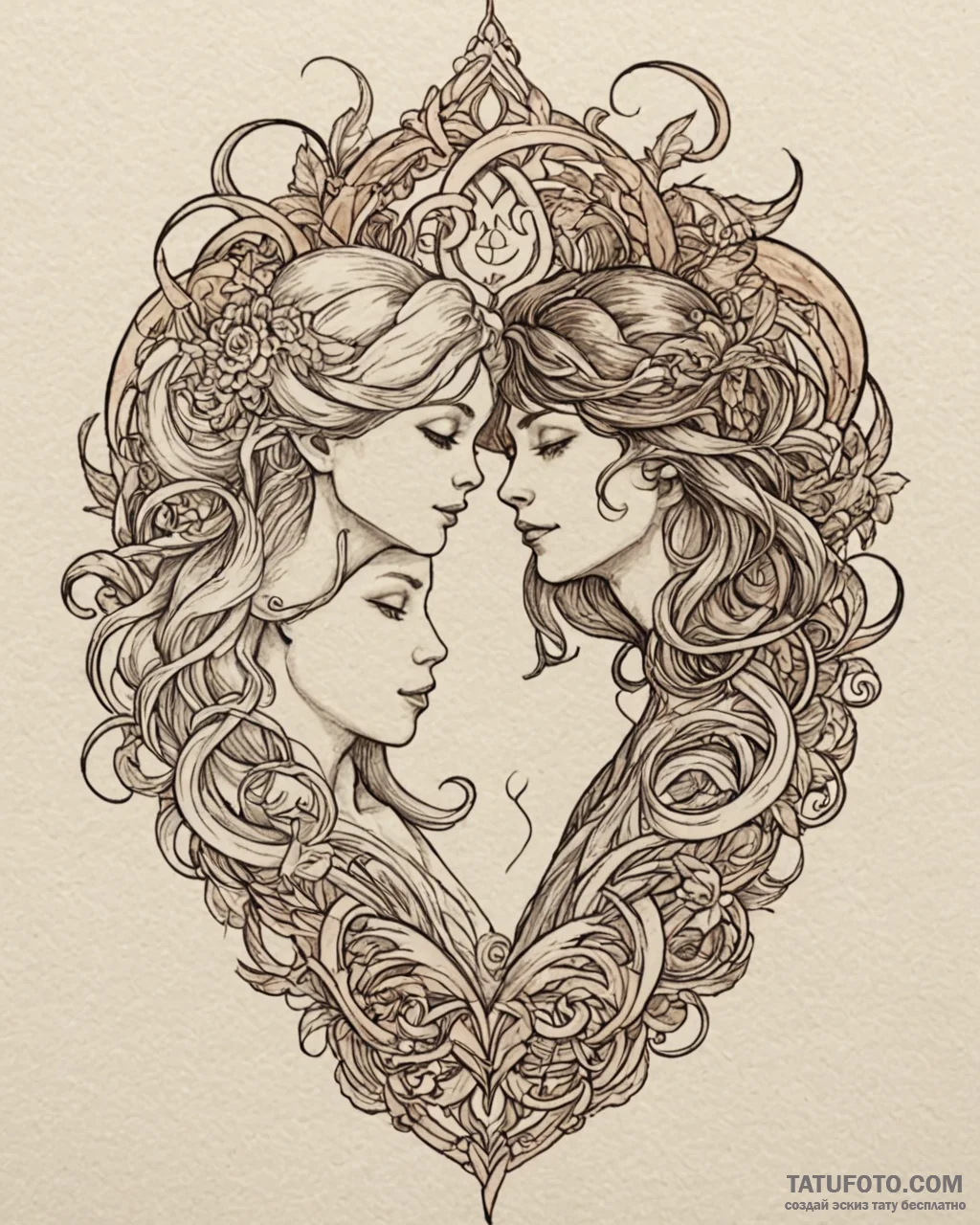 Tattoo design a blend of colors symbolizing t... - эскиз тату (№1753049565_0, 20.07.2025 22:12) — Tatufoto.com