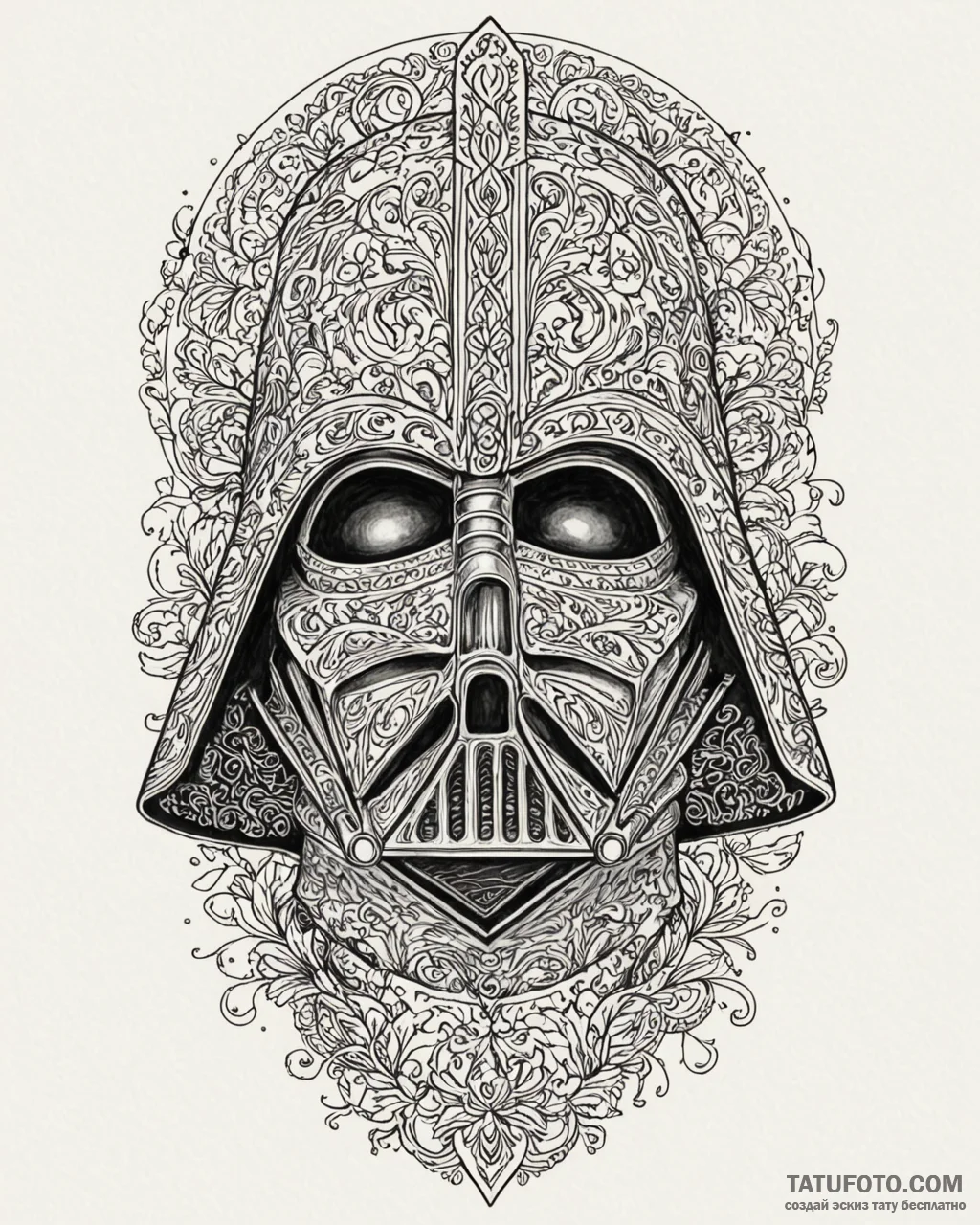 A silhouette of vader's helmet made from the... - эскиз тату (№1753050636_0, 20.07.2025 22:30) — Tatufoto.com